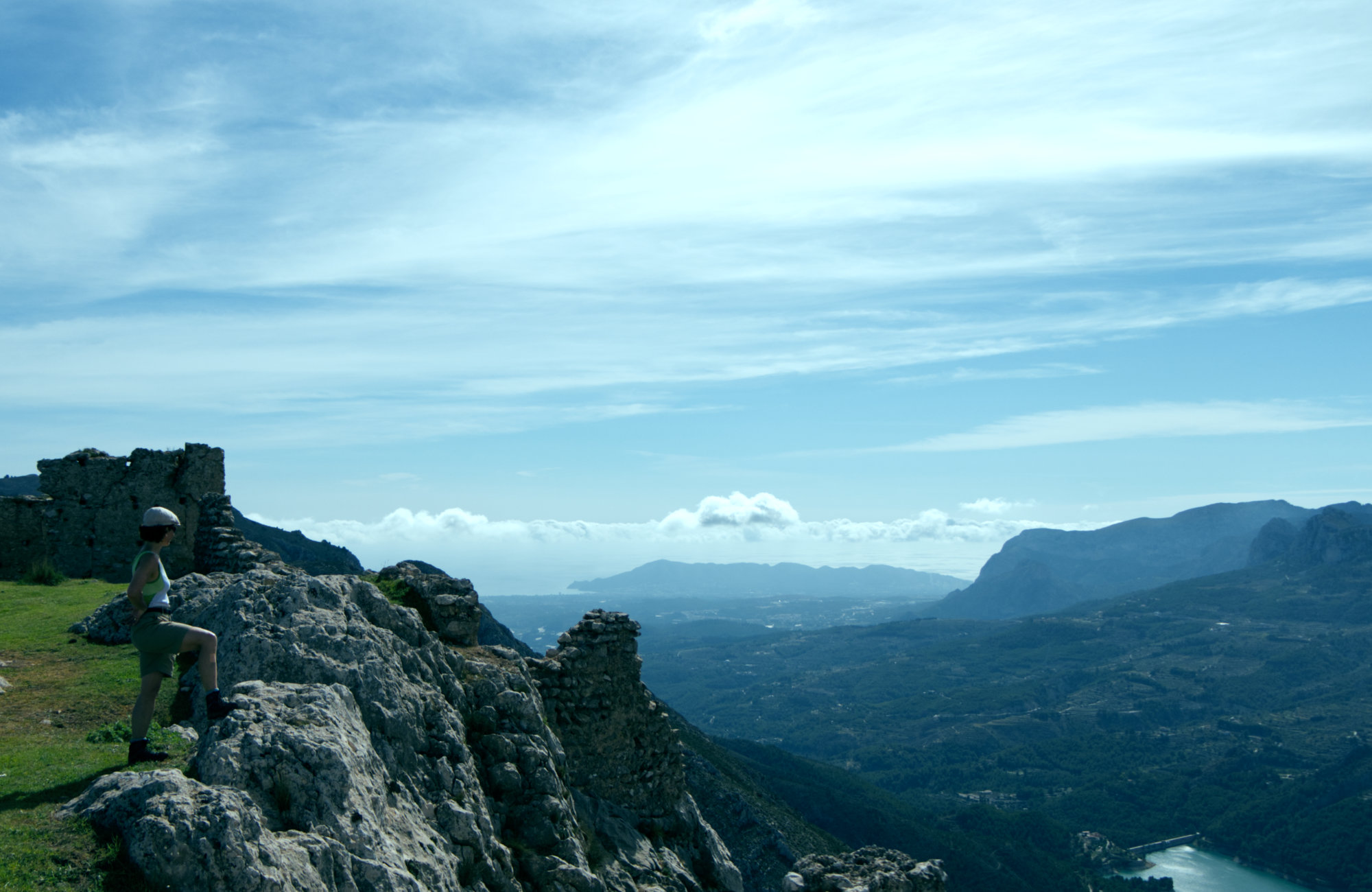 Bergpanorama mit Person 